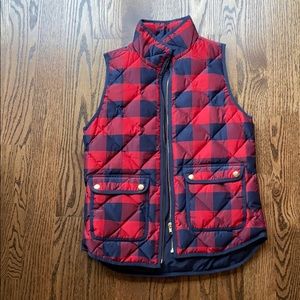 Jcrew size xs plaid puffer vest